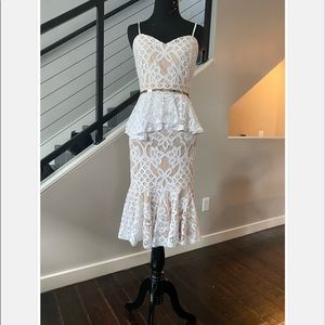 White lace ASOS midi dress